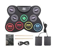 Xtahdge de BateríA EléCtrica, BateríA ElectróNica Plegable de Silicona de 9 Almohadillas con Conector para Auriculares, Altavoz Integrado, Pedales,