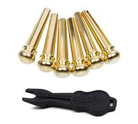 Xtahdge Guitar Bridge Pins 6Pcs Copper Endpin 6 Clavijas de Cuerda Piezas de Repuesto de Guitarra AcúStica EléCtrica