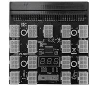 Xtahdge Placa de ruptura de 17 puertos con pantalla LED de 6 , módulo de alimentación, adaptador de tarjeta de servidor para 1200 W 750 W PSU GPU Minero Minería BTC ETH