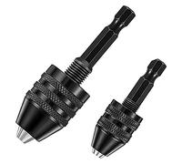 Xtahdge Portabrocas Sin Llave de VáStago Hexagonal de 2 Piezas, Adaptador de Taladro Convertidor de Destornillador Herramienta de de Cambio RáPido (0,6-8 Mm, 0,3-3,6 Mm)