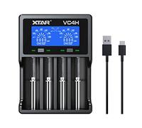 XTAR 2022 New VC4H 18650 Cargador 4 XTAR 4-Slot 18650 Cargador de batería Pantalla LCD Universal Cargador con Tipo C para baterías de iones de litio 18650 22650 20700 16340 14500 AA AAA