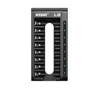 XTAR L8 Cargador Inteligente de 8 Ranuras para Baterías AA/AAA Li-Ion 1,5 V y Ni-MH 1,2 V USB-C QC3.0 18 W Recargable con 6 Protecciones de Seguridad
