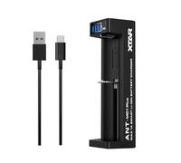 XTAR MC1 Plus - Cargador de batería USB-C para baterías de iones de litio 18650, 21700, 26650, 14500, 18350 - Cargador LCD inteligente de 0.5A/1A con activación de 0 V, recuperación de sobredescarga