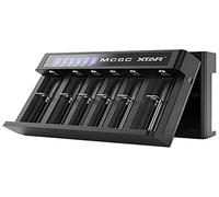 XTAR MC6C Cargador Inteligente LCD 18650 Cargador USB de 6 Ranuras para 18650 18700 20700 21700 22650 25500 26650 Flat 32650