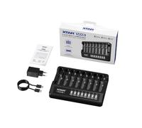 XTAR MX8 - Cargador universal para baterías de iones de litio de 3,7 V, NI-MH y 1,5 V (21700, 18650, AA, AAA)