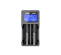 XTAR VC2 Cargador Inteligente USB LCD para Baterías Cilíndricas Li-Ion NiMH NiCd