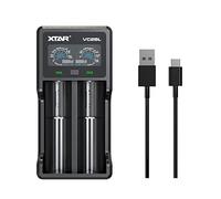 XTAR VC2SL 18650 - Cargador de batería (2 Ranuras, 1,2 V, AA, con Pantalla LCD Inteligente, para baterías Recargables universales