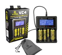 Xtar VC4 Cargador con Pantalla LCD para batería Li-Ion/Ni-MH, Negro