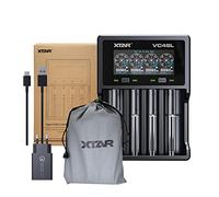 XTAR VC4SL 21700 - Cargador de batería recargable 18650 y adaptador para batería de 3,6 V, 3,7 V y batería AA AAA de 1,2 V (VC4SL y adaptador)