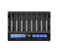 XTAR VC8 - Cargador para 8 baterías de Ion de Litio y NiMH de tamaño 18650, AA, AAA, etc., Universal y rápido