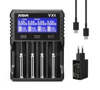 Xtar VX4 Mezclador Visible 1.5V/3.6V/3.7V Li-Ion 3.2V LiFePO4 Baterías NI-MH 1.2V Cargador y probador de Capacidad de la Batería, El Primer probador de Capacidad para Baterías de Litio