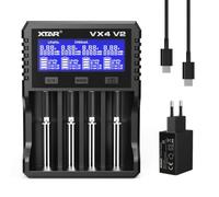 Xtar VX4 Mezclador Visible 1.5V/3.6V/3.7V Li-Ion 3.2V LiFePO4 Baterías NI-MH 1.2V Cargador y probador de Capacidad de la Batería, El Primer probador de Capacidad para Baterías de Litio