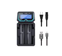 XTAR X2 Cargador Protegido para Batería 20700 21700 con Pantalla LCD 2A - Puerto AC DC 2 Compartimentos 18650 y Montaje en Pared para 3.6V 3.7V 14500 16340 1.2V AAA C D