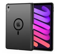 XTCASE Funda Magnética para iPad Mini 7 (A17 Pro, Modelo 2024, 7ª Generación)/Mini 6 (Modelo 2021, 6ª Generación), Carcasa Trasera Duro Translúcida Mate A prueba de golpes Resistente a arañazos, Negro