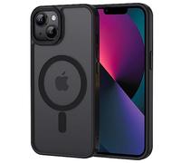 XTCASE Funda Magnética para iPhone 14 Plus [Compatible con Magsafe], Carcasa Translúcido Mate Trasera Resistente a arañazos TPU Parachoques Antigolpes Ultra Fino Caso,Negro