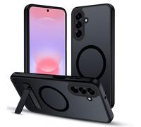 XTCASE Funda Magnética para Samsung Galaxy A37 [Compatible con MagSafe], Carcasa Translúcida Mate Trasera con Soporte Ajustable, A Prueba de Golpes y Resistente a arañazos Protección, Negro