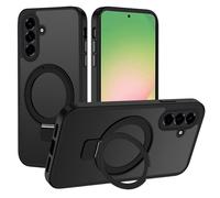 XTCASE Funda Magnética para Samsung Galaxy A56 5G [Compatible con MagSafe], Carcasa Translúcida Mate Trasera con Soporte, A Prueba de Golpes y Resistente a arañazos Protección, Negro