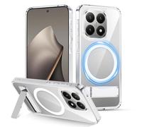 XTCASE Funda Magnética para Xiaomi 15T [Compatible con MagSafe], Carcasa Transparente con Soporte Ajustable, A Prueba de Golpes y Resistente a arañazos Protección, Claro
