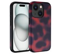 XTCASE Funda para iPhone 15, Ultrafino Carcasa Diseño con Estampado Animal de Leopardo Aesthetic Patrón Silicona TPU Suave Antigolpes y PC Rígida Anti-arañazos Protectora Case, Marrón
