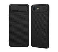 XTCASE Funda para iPhone 16e, Protección de la cámara Carcasa Cubierta de cámara Deslizante Ultra Delgado Rígida PC Anti-Choque Anti-arañazos Proteger Caso, Negro