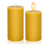 XTDMJ 2 velas de cera de abeja, cada una de 40 horas de combustión, velas de cera de abeja natural pura para decoración del hogar, 5 x 10 cm