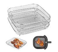 XTDMJ 3 capas Air Fryer Racks, Air Fryer Accesorios Square 304 Acero Inoxidable Rack, Freidora de aire caliente Accesorios Airfryer Accesorios para freidora de aire Cosori, rejilla de barbacoa