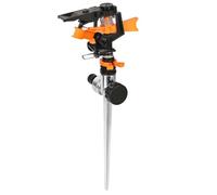 XTDMJ Aspersor de jardín de impulsos, 3/4 pulgadas, círculo y sectores, aspersor con pulsación, sistema de riego giratorio para jardín con acoplamiento rápido, grandes superficies (naranja)