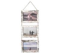 XTDMJ Marco de fotos para 3 fotos, 15 x 10 cm, plegable, marco de fotos de madera con placa acrílica, multimarco para bodas, familia, bebé, marrón claro, 6 x 4 pulgadas