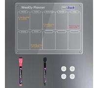XTDMJ Planificador Semanal Magnético Acrílico Transparente Calendario para Nevera Planificador Semanal Calendario para Nevera Planificador con 2 Bolígrafos de Acuarela y Borradores de Pizarra 40 x 30