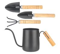 XTDMJ Regadera negra de 350 ml, para plantas de interior pequeñas con 3 herramientas de jardín, mini regadera, acero inoxidable, caño largo, regadera para plantas de interior y suculentas