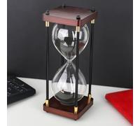 XTDMJ Reloj de arena de madera de 30 minutos, reloj de arena grande, elegante reloj de arena negro, decoración con fina arena negra brillante para casa, escritorio, oficina, decoración de bodas