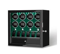 XTELARY Caja giratoria para Relojes con Cerradura para 2/4/6/8 con Espacio de Almacenamiento, cajón de Almacenamiento, 4 Modos de rotación, luz LED Blanca, Motor supersilencioso y cojín de Reloj de