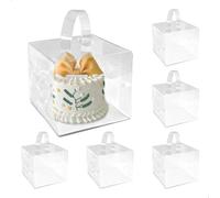 xtemtoamz Cajas para Tartas, 4 Pulgadas, 6 Unidades, Caja Transportadora para tartas 13 * 13 * 11 cm