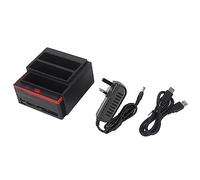 XTevu Estación de acoplamiento para disco duro, doble bahía de 2.5 pulgadas 3.5 pulgadas USB 3.0 SATA IDE, función de clonación fuera de línea, concentrador duplicador de disco duro, base de