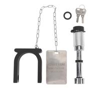 XTevu King Pin Lock, enganche de quinta rueda Kingpin Lock Remolque Lock Acero Aluminio con etiqueta de advertencia 2 llaves antirrobo para 2 in King Pin