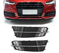 XTevu Rejilla de luz antiniebla delantera estilo malla - Reemplazo para A6 C7 2014-2018 - 1 par de rejillas de ventilación para luz antiniebla del parachoques delantero inferior - izquierda y derecha