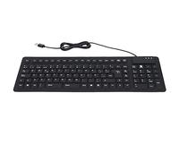 XTevu Teclado de Silicona español, Teclado 105 Teclas español USB con Cable portátil Plegable silencioso Impermeable Teclado de Silicona a Prueba de Polvo