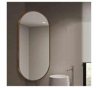 XTGDIEM Espejo Giratorio Ovalado De 360° con Brazo Articulado Y Marco Metal - Ideal For Maquillaje Arreglo Personal Se Puede Montar Vertical U Horizontalmente(Brown,50x80cm)