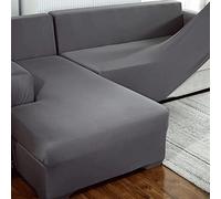 XTHY Elástica Cubre/Funda De Sofá Chaise Longue Derecho/Izquierdo Seccionales Funda para Sofà Terciopelo En Forma De L Cubre Sofá Gris/Azul Oscuro para Perros Gatos Fundas Sofas 3 Y 2 Plazas