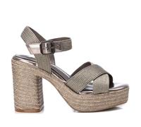XTI 142741, Sandalias con cuña Mujer, Plomo, 38 EU