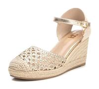 XTI 142893, Sandalias con cuña Tipo Alpargatas Mujer, Oro, 37 EU