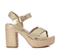 XTI - Sandalia Mujer Oro - Calzado Cómodo y Versátil - Moda casual - Modelo 14274101 (Talla 37)