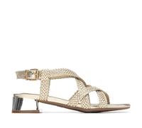 XTI - Sandalia Mujer Oro - Calzado Cómodo y Versátil - Moda casual - Modelo 14525901 (Talla 39)