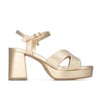 XTI - Sandalia Mujer Oro - Calzado Cómodo y Versátil - Moda casual - Modelo 14546703 (Talla 39)