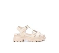 Xti Sandalia señora suela gruesa y cierre con hebilla. Blanco hielo 39