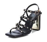 XTI Sandalias Tachuelas Negro -Altura Tacón 10cm-
