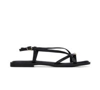 Xti Sandalias Vegan Negras Mujer Con Borchiettas Planas Cruzadas, Talla 41