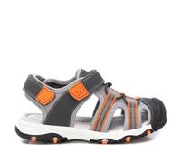 XTI | Sandalias XTI - Sandalias para niño - Sandalias Color Gris para niño - Sandalias con Cierre de Velcro - Sandalias con Detalles Naranjas -- Cómodas Modelo 150673