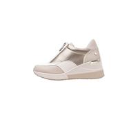 XTI Zapatillas Cremallera Beige -Altura cuña 6cm-