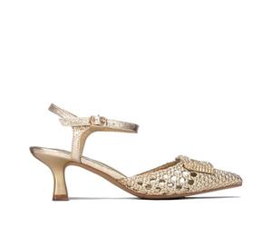 XTI - Zapatos de Salón Mujer Oro - Calzado Cómodo y Versátil - Moda Casual - Modelo 14543102 (Talla 39)